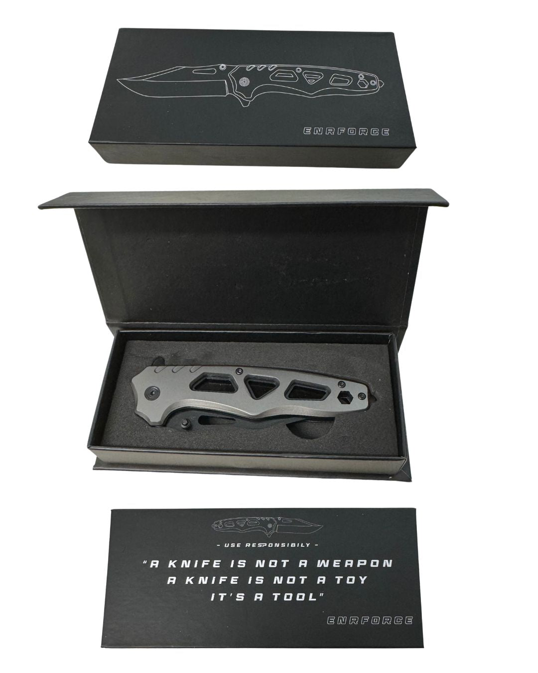 Grey Folding Tactical Knife