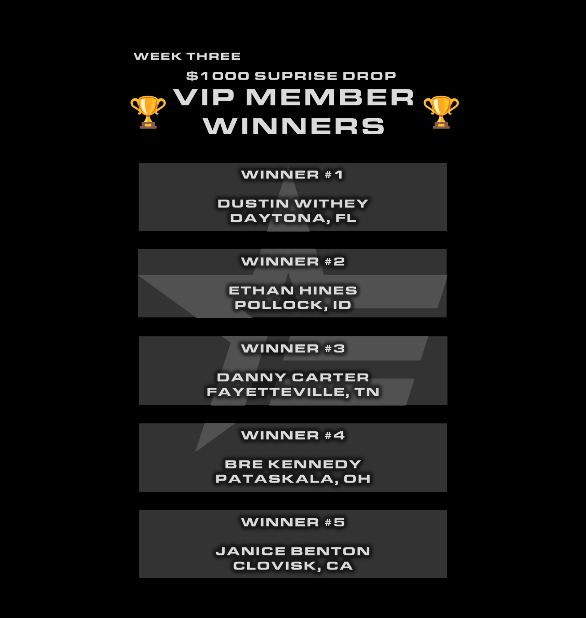 💸 Week 3 VIP SURPRISE DROP 5 WINNERS JUST GOT PAID 🎉🔥 - ENRFORCE