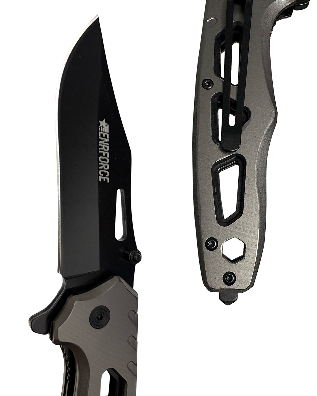 Grey Folding Tactical Knife