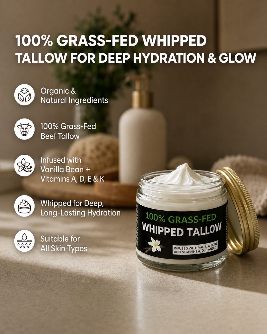 100% Grass-Fed Whipped Tallow