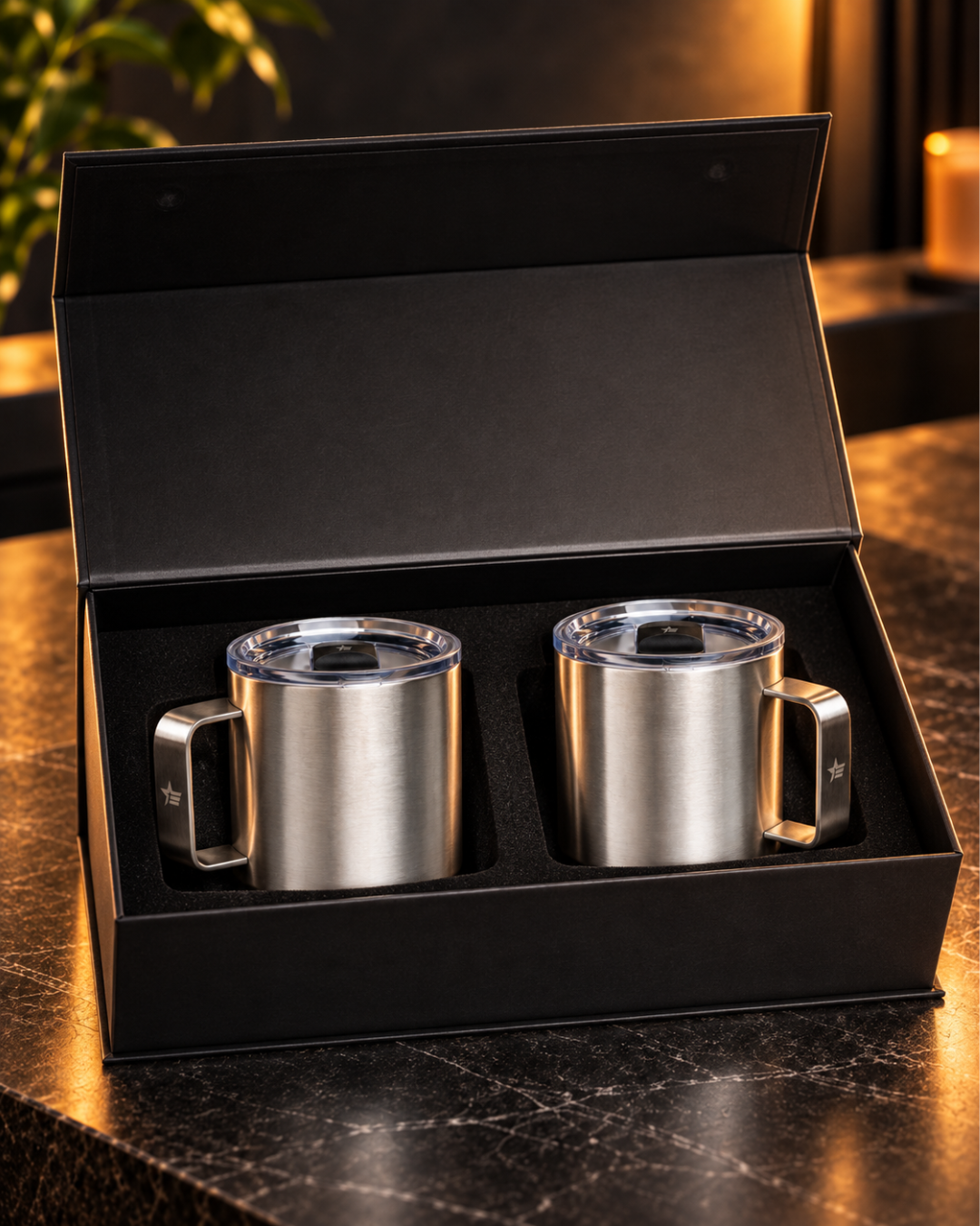 Stainless Steel Mugs - Gift Set