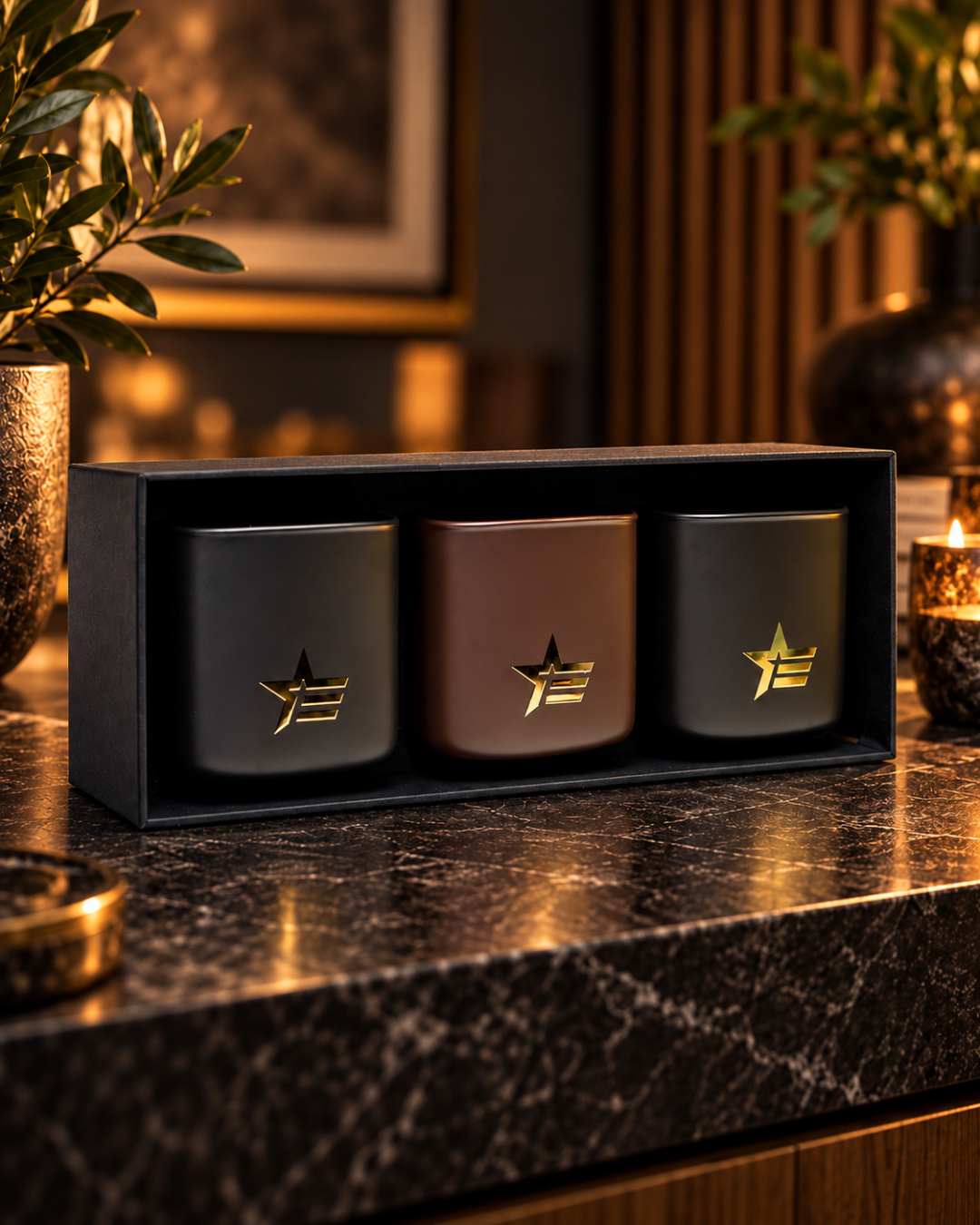 Premium Three-Pack Candle Set