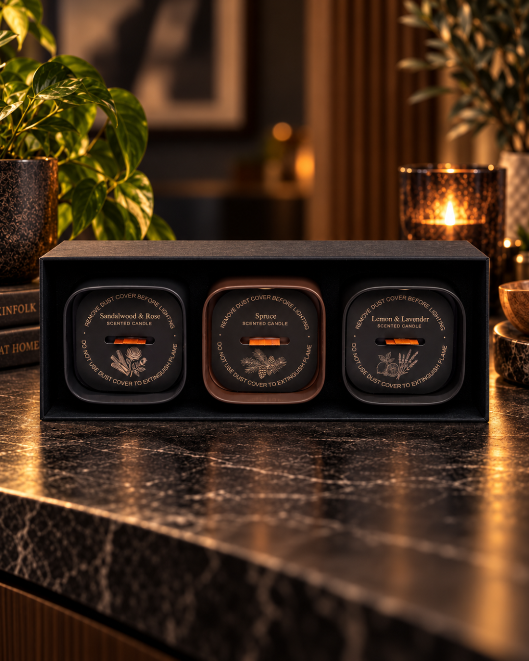 Premium Three-Pack Candle Set